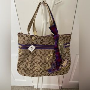 New with tags,  Coach Poppy Tartan Plaid Glam 15882 Shoulder Handbag